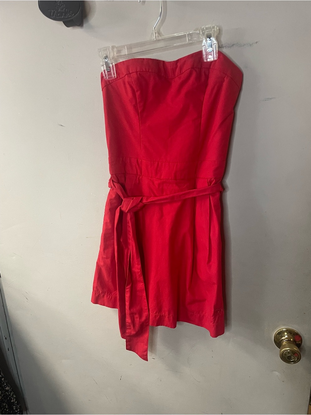 Abercrombie & Fitch strapless, fully lined red cotton, size XS mini dress